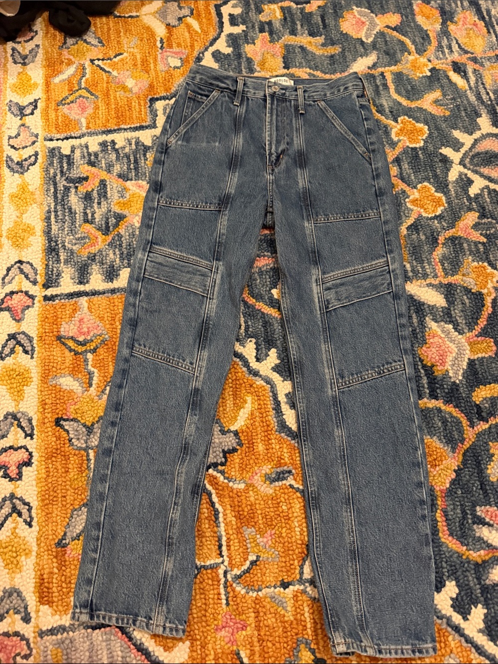 Agolde Straight-Leg Utility Jeans in Dark Blue